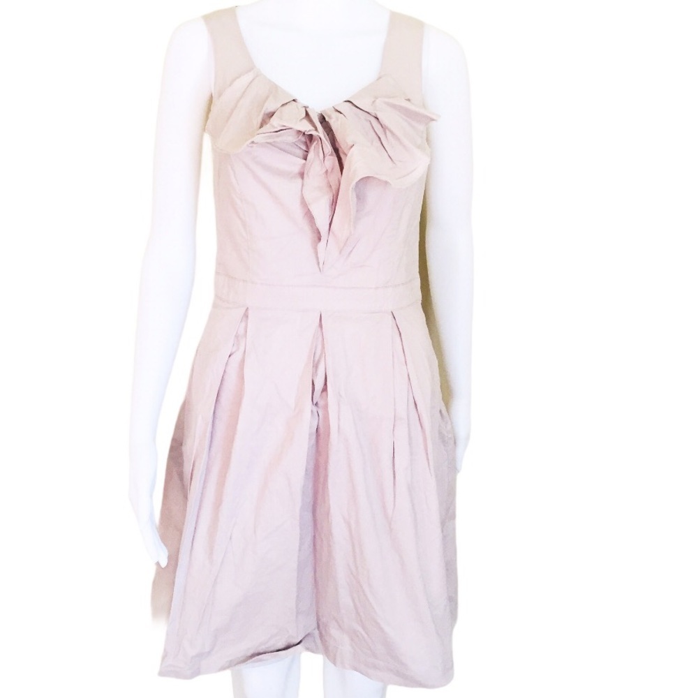 FEVER LONDON Sleeveless Dress With Ruffle Front & Back Keyhole Detail Grey Sz 8